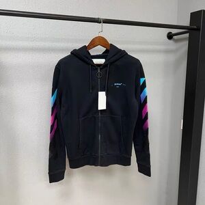 🚩steal authentic Off-White Black Jacket with Blue and Purple Accents
